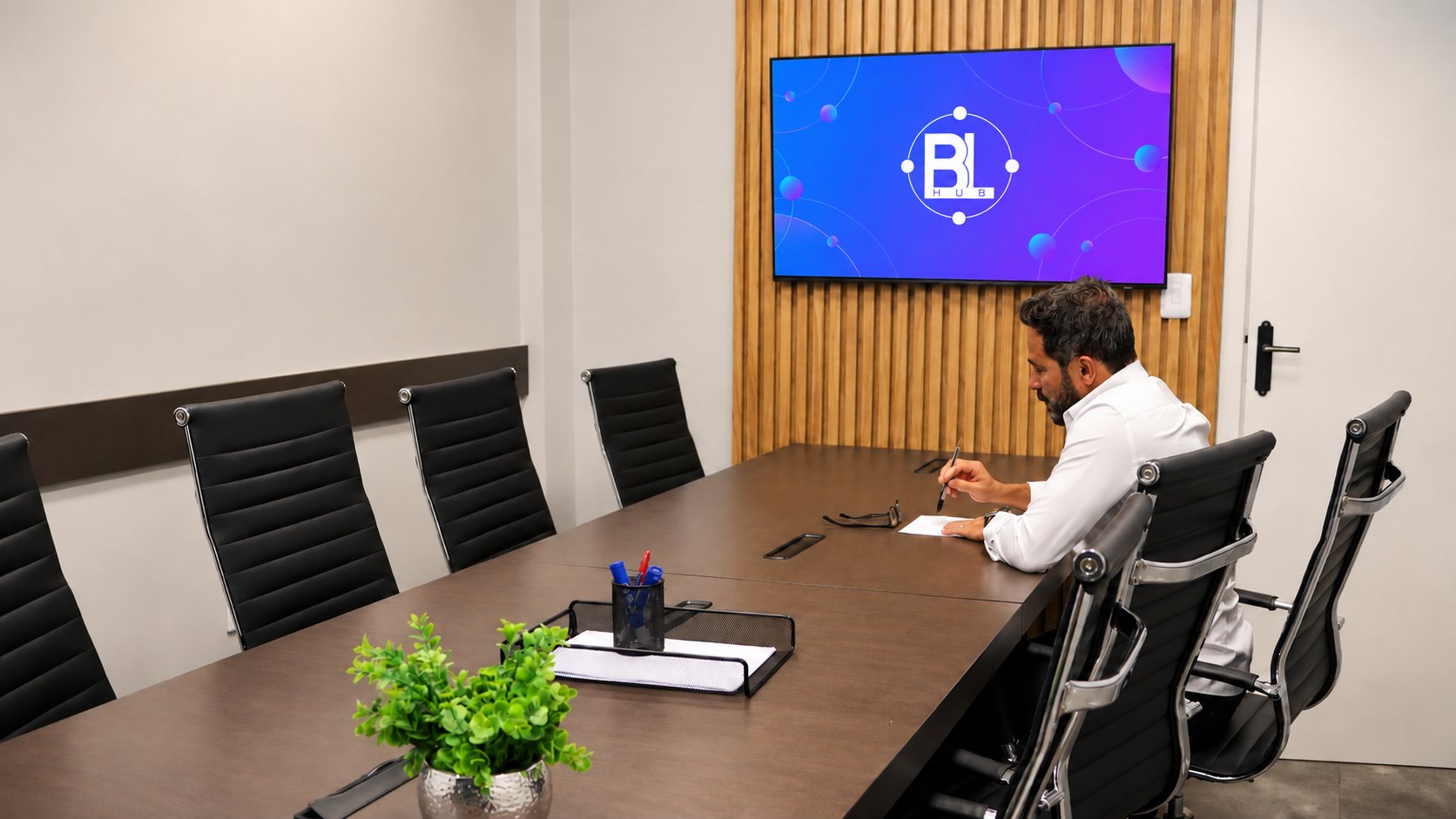 Sala de reunião para 10, Sala de reunião para equipes e grupos maiores.